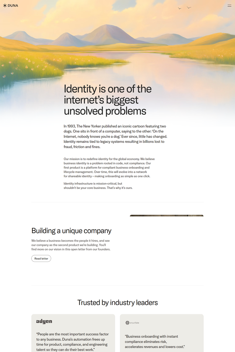 Duna - About Page