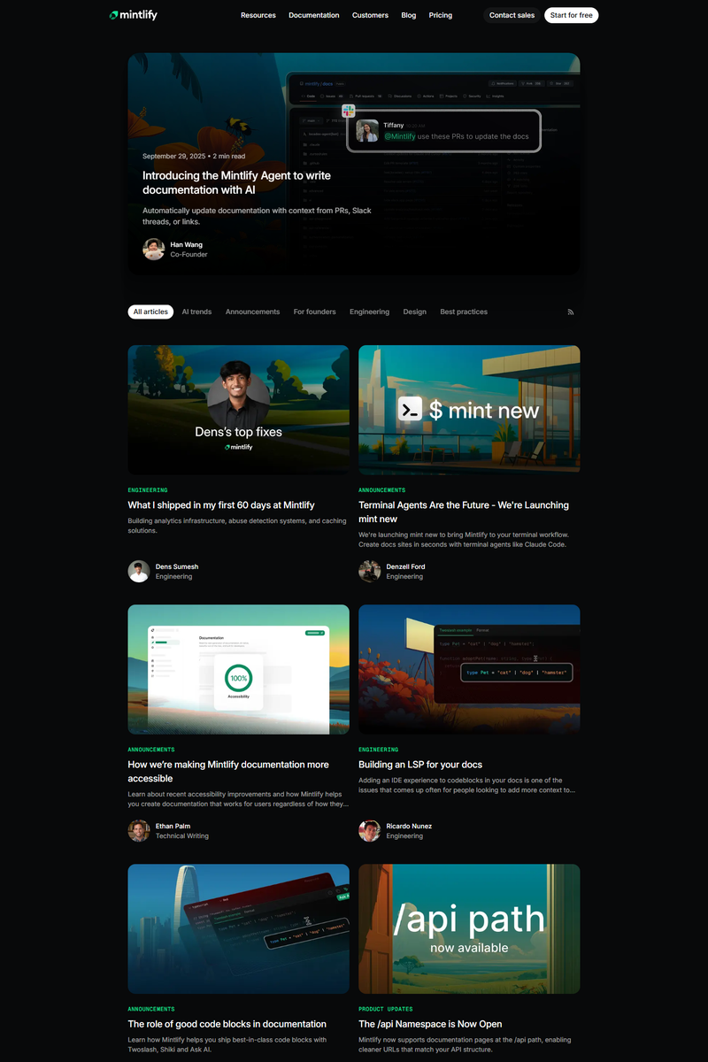 Mintlify - Blog Page