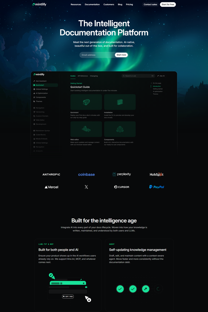 Mintlify - Landing Page