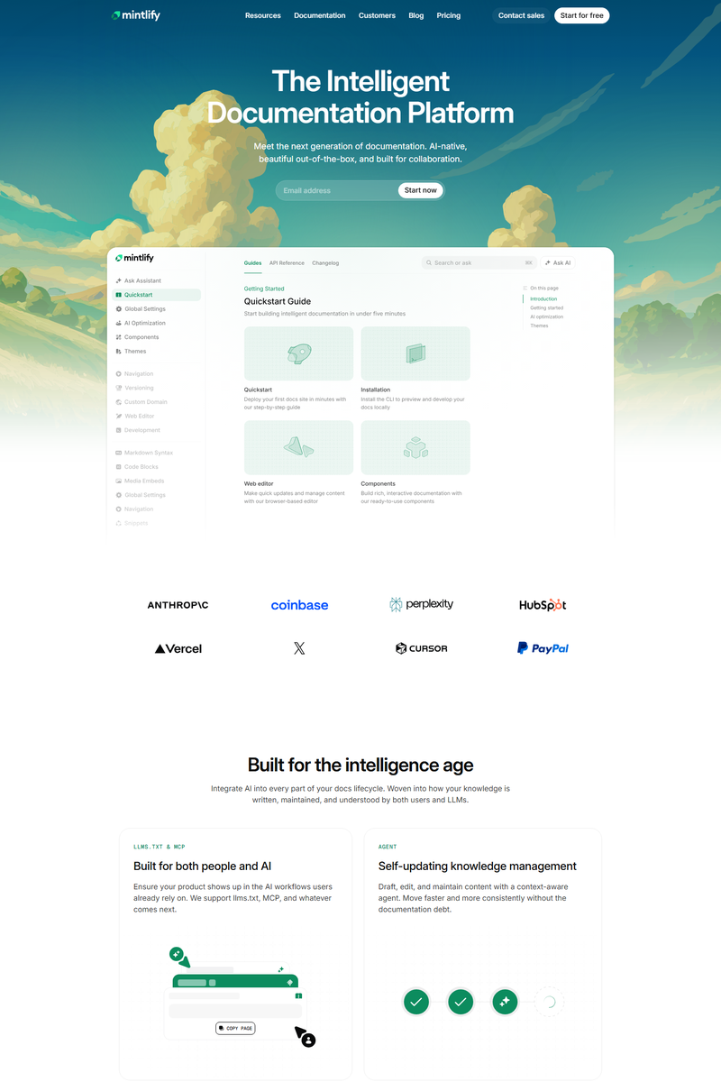Mintlify - Landing Page