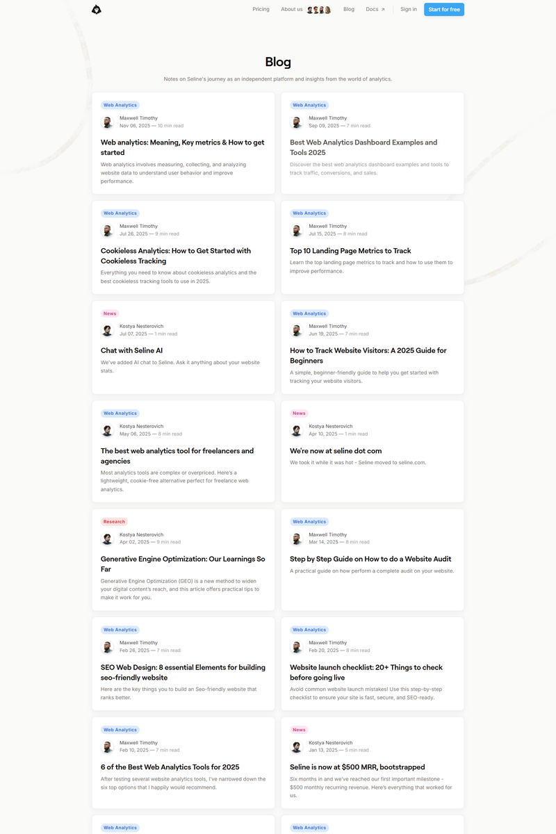 Seline - Blog Page