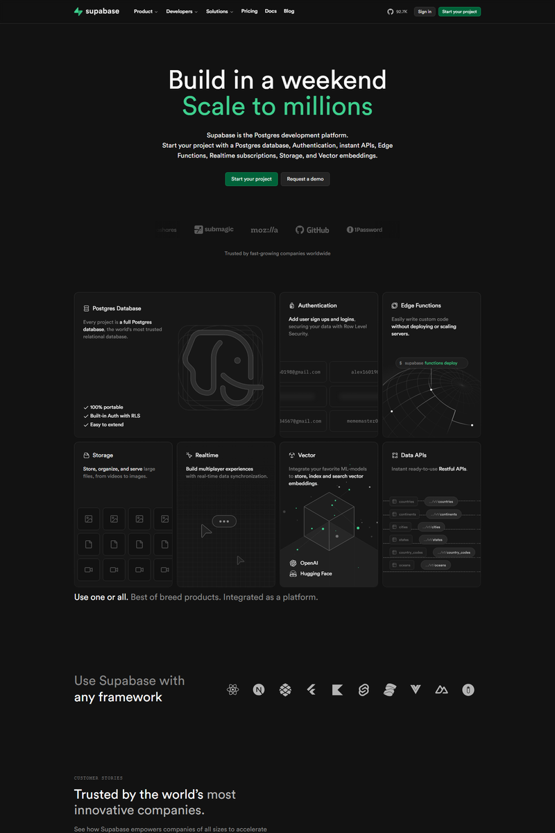 Supabase - Landing Page